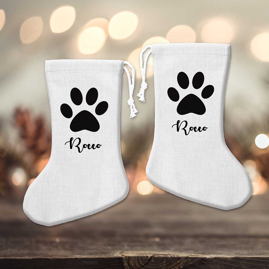 Personalised Paw Print Christmas Stocking